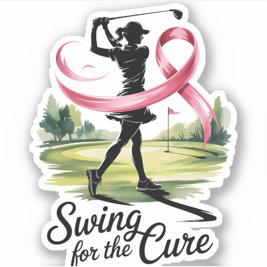Swing voor de genezing van borstkanker sticker (Voorkant)