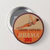 Swing Voters for Obama 2012 Ronde Button 7,6 Cm (Voorkant /achterkant)
