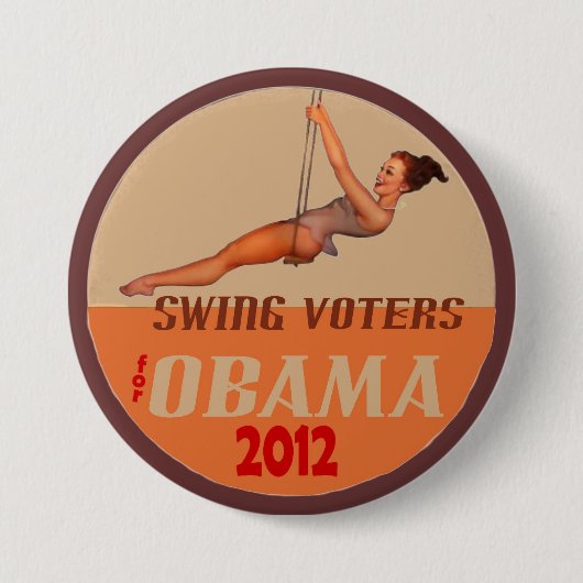 Swing Voters for Obama 2012 Ronde Button 7,6 Cm (Voorkant)