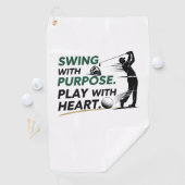 Swing with purpose. Play with heart. Golfhanddoek (Insitu)