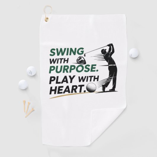 Swing with purpose. Play with heart. Golfhanddoek (Insitu)