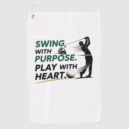 Swing with purpose. Play with heart. Golfhanddoek (Voorkant)