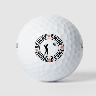 Swing, Zweer, Drink, Herhaal Golfballen