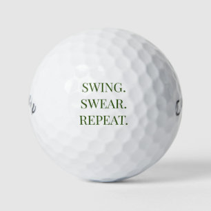 Swing. Zweer. Herhaal. Grappige cadeau-golfballen Golfballen