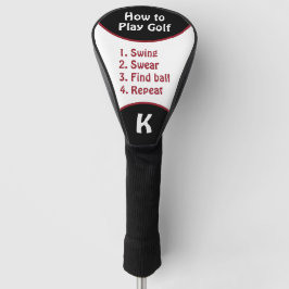Swing, zweer, vind bal, herhaal monogram golfheadcover
