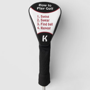 Swing, zweer, vind bal, herhaal monogram golfheadcover