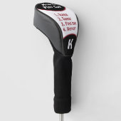 Swing, zweer, vind bal, herhaal monogram golfheadcover (Schuin)