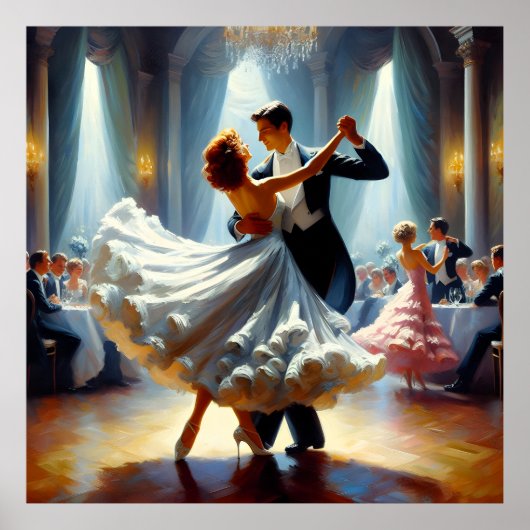 Swingdansen Ballroomdansen Danser Dans Poster (Voorkant)