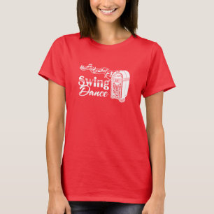 Swingdansen met vintage jukebox t-shirt