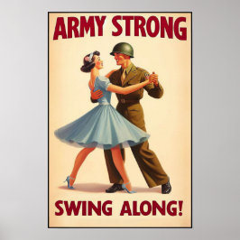 swingdansgroet voor militaire dienst poster