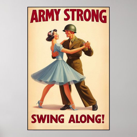 swingdansgroet voor militaire dienst poster (Voorkant)