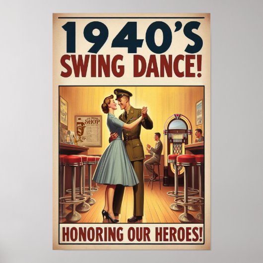swingdansgroet voor militaire dienst poster (Voorkant)