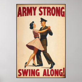 swingdansgroet voor militaire dienst poster
