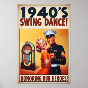  swingdansgroet voor militaire dienst poster