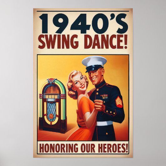 swingdansgroet voor militaire dienst poster (Voorkant)