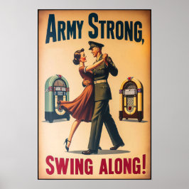 swingdansgroet voor militaire dienst poster