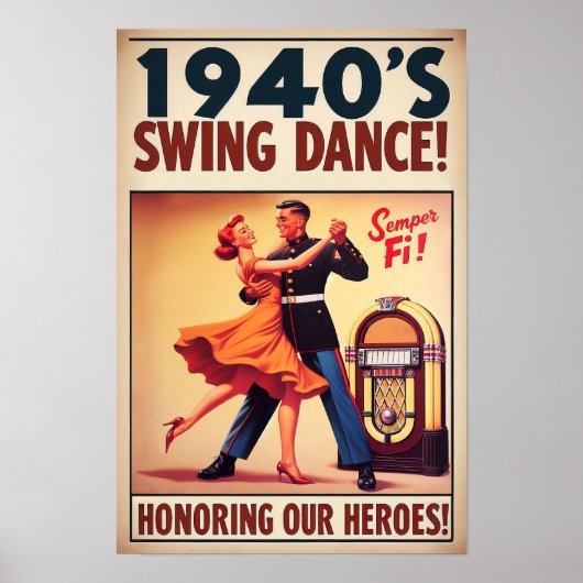 swingdansgroet voor militaire dienst poster (Voorkant)