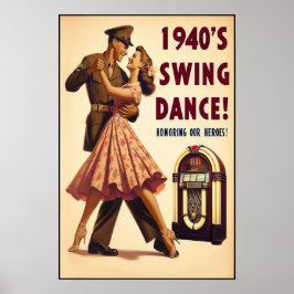 swingdansgroet voor militaire dienst poster