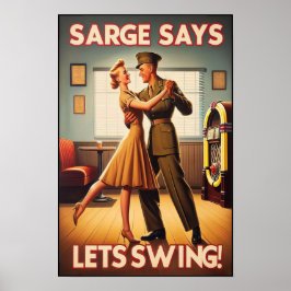 swingdansgroet voor militaire dienst poster