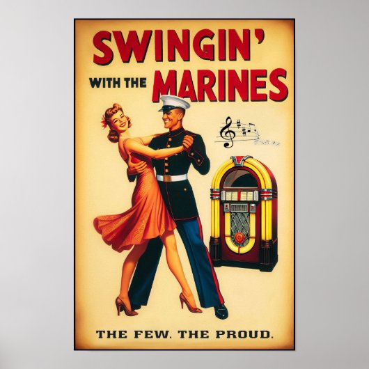 swingdansgroet voor militaire dienst poster (Voorkant)