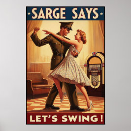 swingdansgroet voor militaire dienst poster