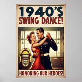 swingdansgroet voor militaire dienst poster