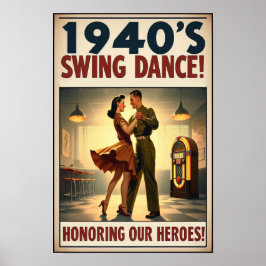 swingdansgroet voor militaire dienst poster