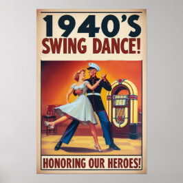 swingdansgroet voor militaire dienst poster