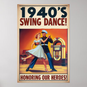  swingdansgroet voor militaire dienst poster