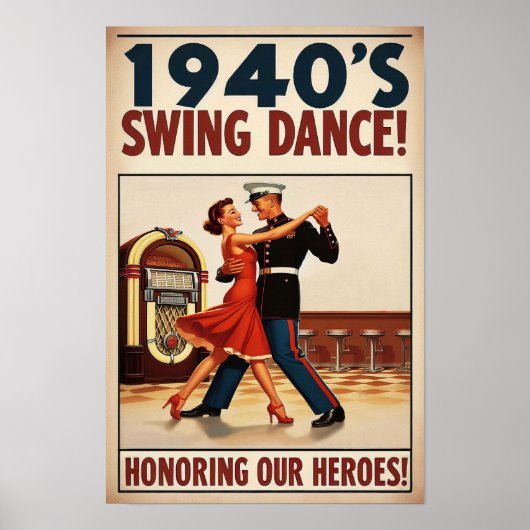 swingdansgroet voor militaire dienst poster (Voorkant)