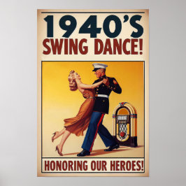 swingdansgroet voor militaire dienst poster