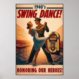 swingdansgroet voor militaire dienst poster