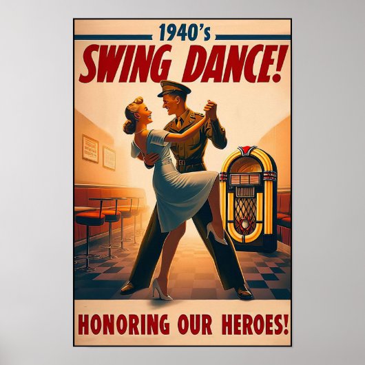 swingdansgroet voor militaire dienst poster (Voorkant)