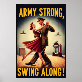 swingdansgroet voor militaire dienst poster