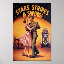 swingdansgroet voor militaire dienst poster
