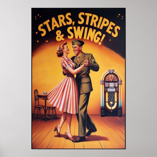 swingdansgroet voor militaire dienst poster (Voorkant)