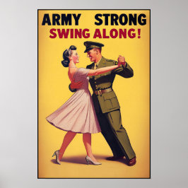 swingdansgroet voor militaire dienst poster