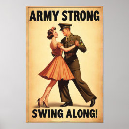 swingdansgroet voor militaire dienst poster
