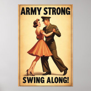 swingdansgroet voor militaire dienst poster