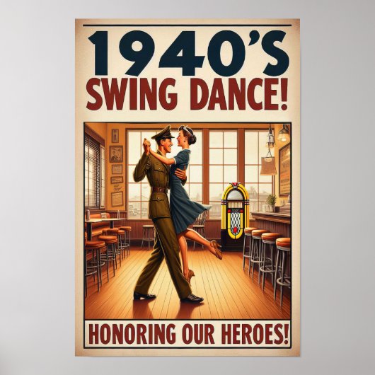 swingdansgroet voor militaire dienst poster (Voorkant)