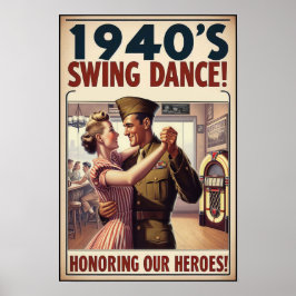 swingdansgroet voor militaire dienst poster