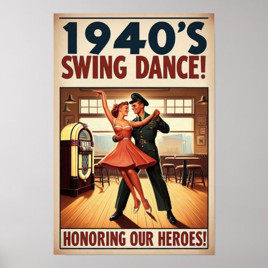 swingdansgroet voor militaire dienst poster (Voorkant)