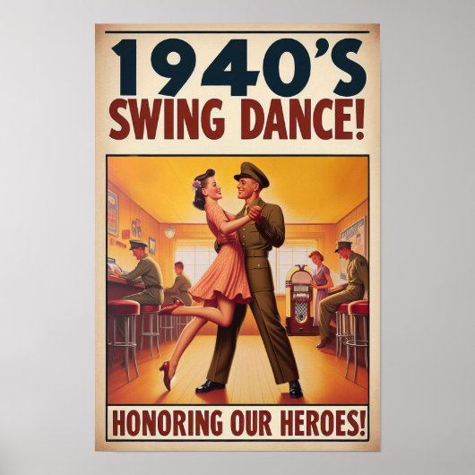 swingdansgroet voor militaire dienst poster (Voorkant)