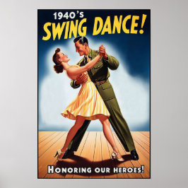 swingdansgroet voor militaire dienst poster