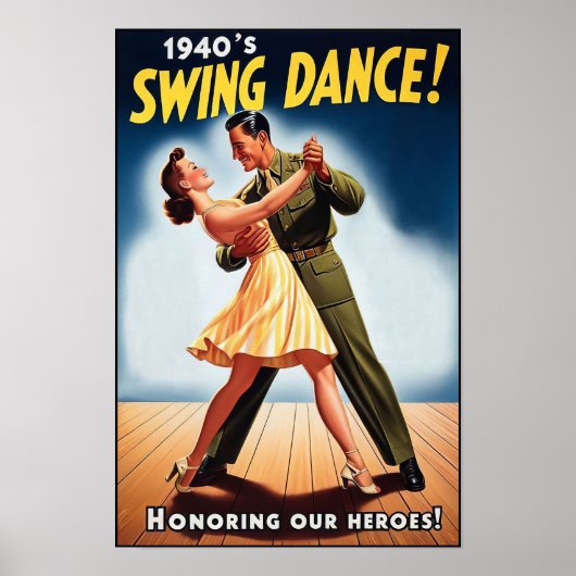 swingdansgroet voor militaire dienst poster (Voorkant)