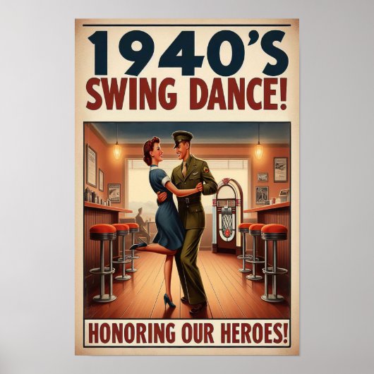 swingdansgroet voor militaire dienst poster (Voorkant)