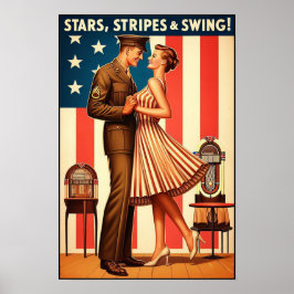 swingdansgroet voor militaire dienst poster