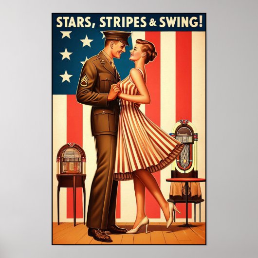swingdansgroet voor militaire dienst poster (Voorkant)