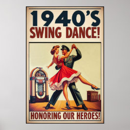 swingdansgroet voor militaire dienst poster