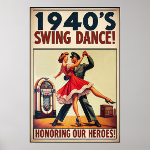 swingdansgroet voor militaire dienst poster